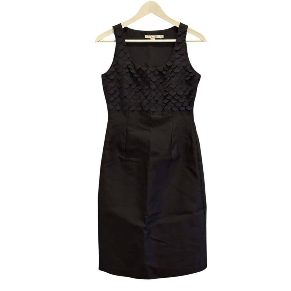Boden Navy Black Ladies Frilled Layered Sheath Dress Size 4